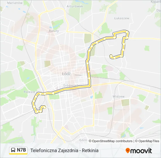 N7B Bus Line Map