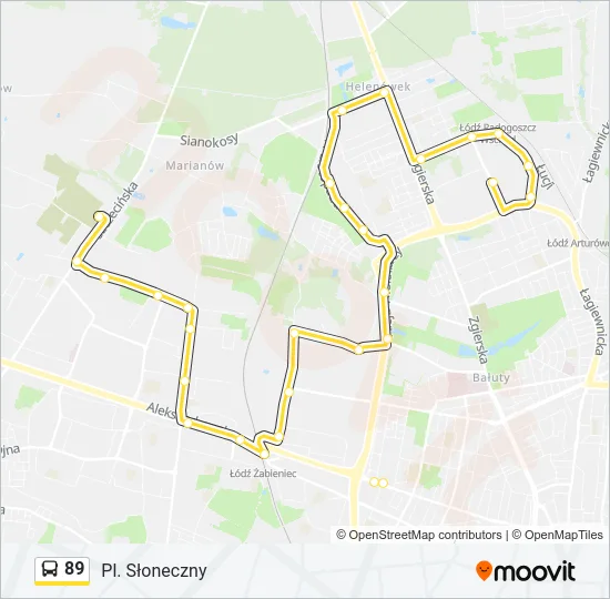 89 Bus Line Map