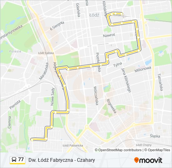 77 bus Line Map