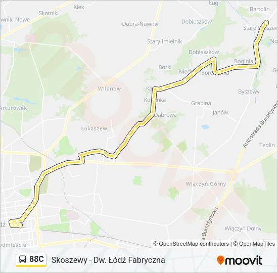 88C Bus Line Map