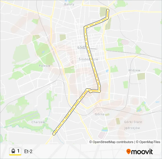 Трамвай 1: карта маршрута