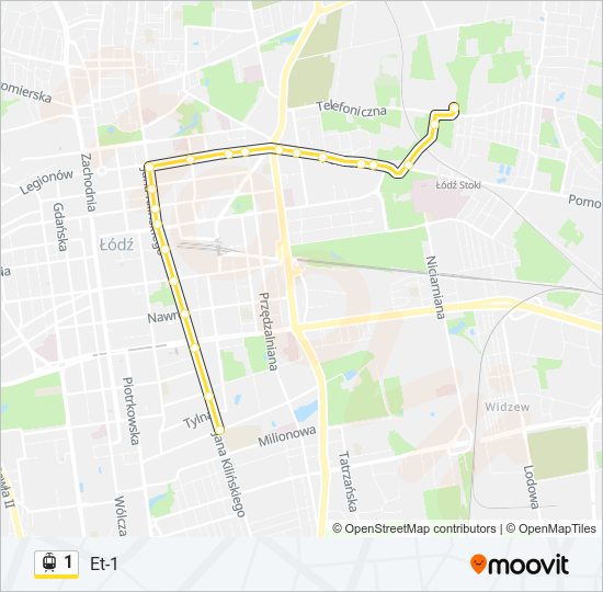 1 light rail Line Map