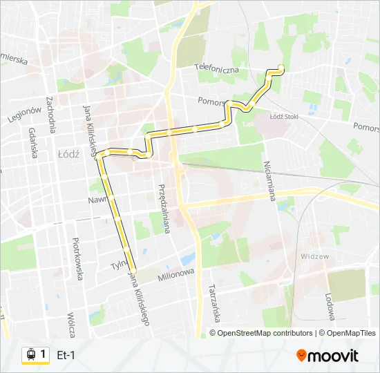 1 Light Rail Line Map