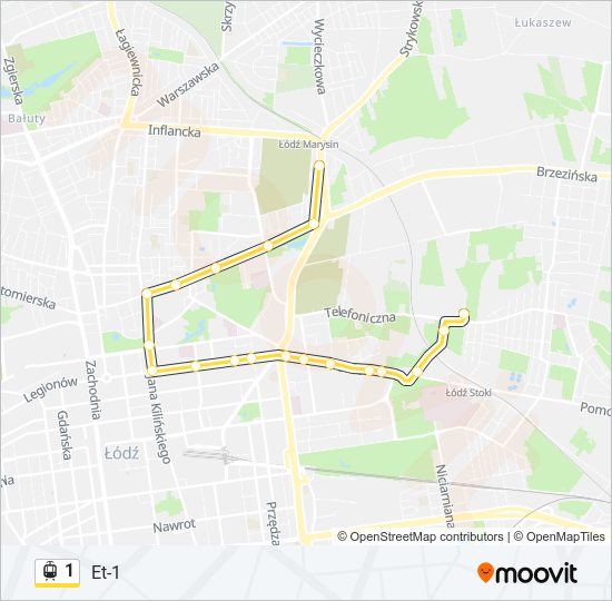 1 light rail Line Map