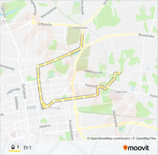 1 Light Rail Line Map