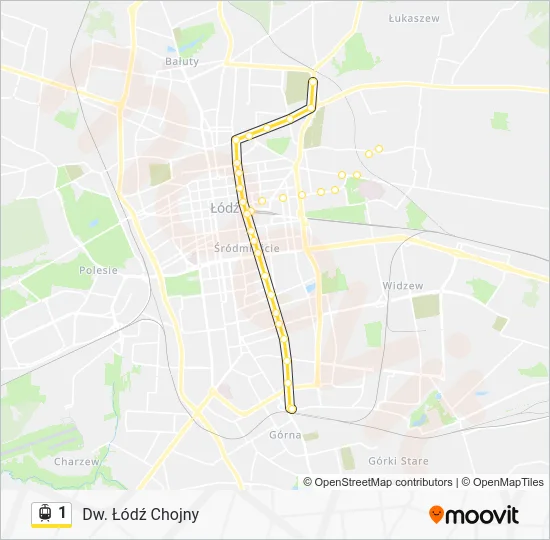 Трамвай 1: карта маршрута