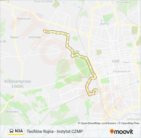 Автобус N3A: карта маршрута