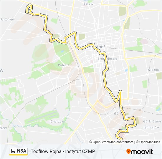 N3A bus Line Map