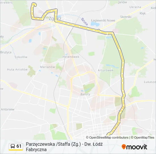 61 Bus Line Map