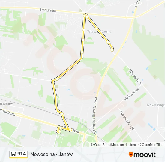 91A Bus Line Map