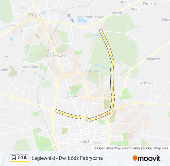 51A bus Line Map