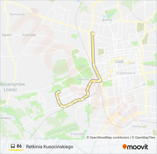 Автобус 86: карта маршрута