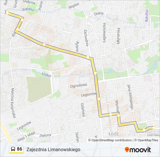 86 bus Line Map