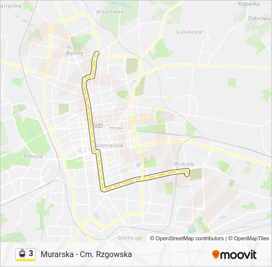 Трамвай 3: карта маршрута
