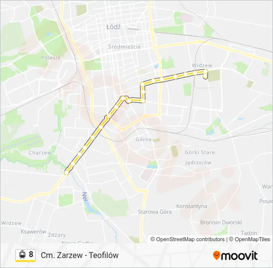 Трамвай 8: карта маршрута