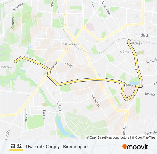 62 bus Line Map