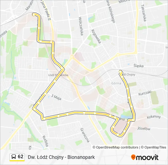 Автобус 62: карта маршрута