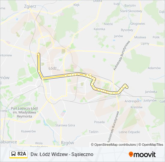 82A bus Line Map