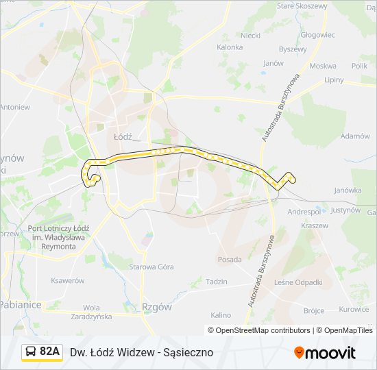 82A bus Line Map