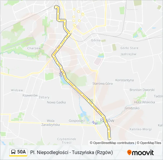 Автобус 50A: карта маршрута