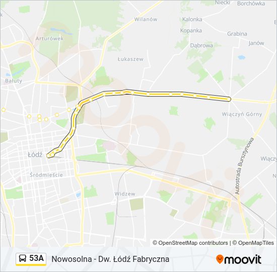 53A bus Line Map