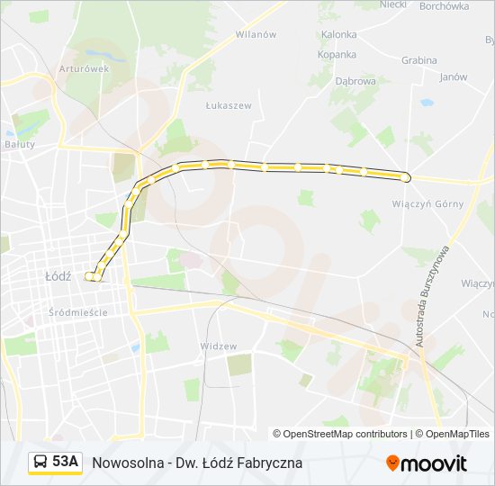 53A bus Line Map