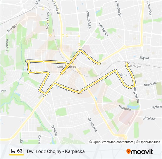 63 bus Line Map