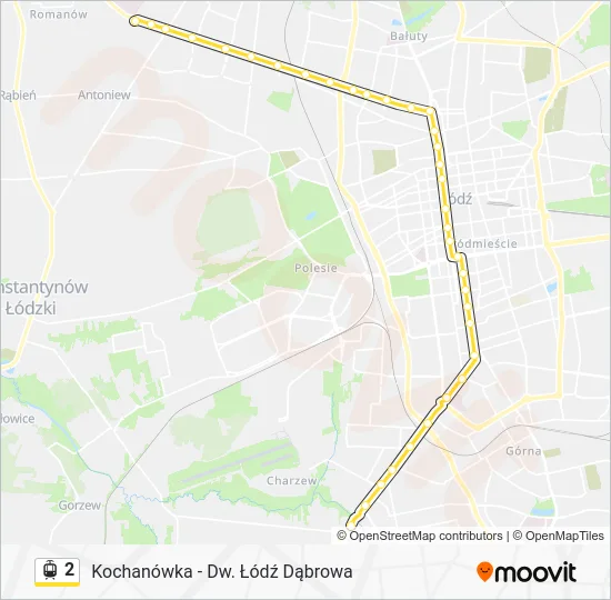 Трамвай 2: карта маршрута