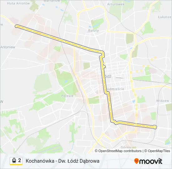 Трамвай 2: карта маршрута