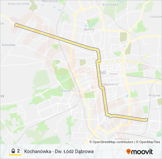 Трамвай 2: карта маршрута