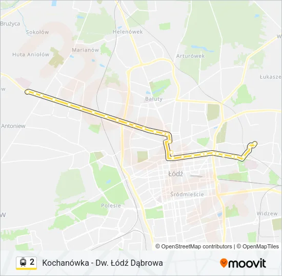Трамвай 2: карта маршрута