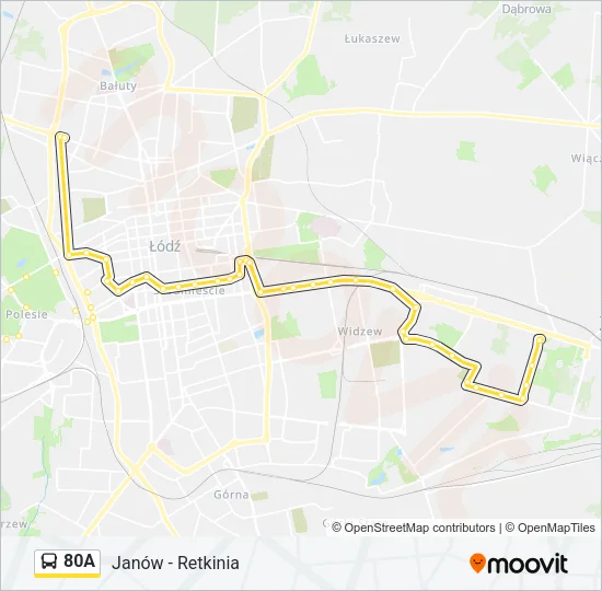 Автобус 80A: карта маршрута