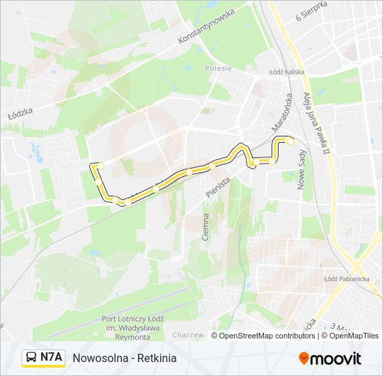 N7A bus Line Map