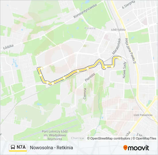 Автобус N7A: карта маршрута