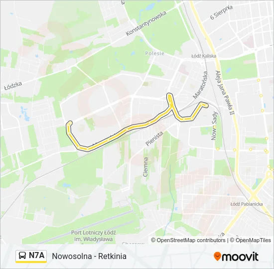 Автобус N7A: карта маршрута