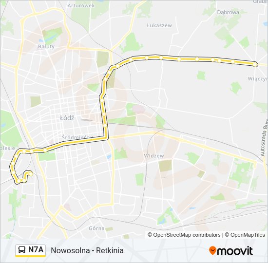 N7A bus Line Map