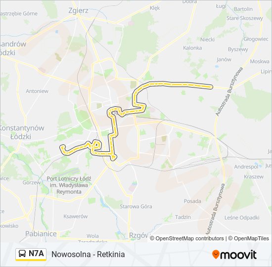 N7A bus Line Map