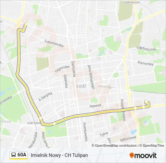 Автобус 60A: карта маршрута