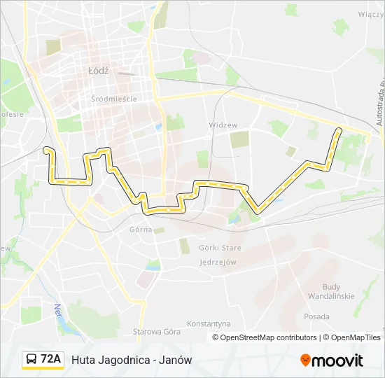 Автобус 72A: карта маршрута