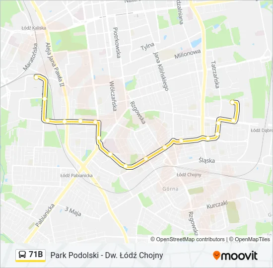 71B Bus Line Map
