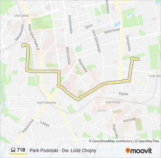 71B bus Line Map