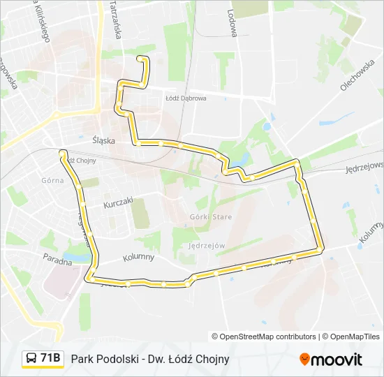 71B Bus Line Map