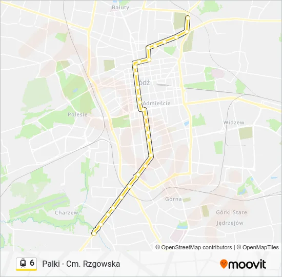 Трамвай 6: карта маршрута