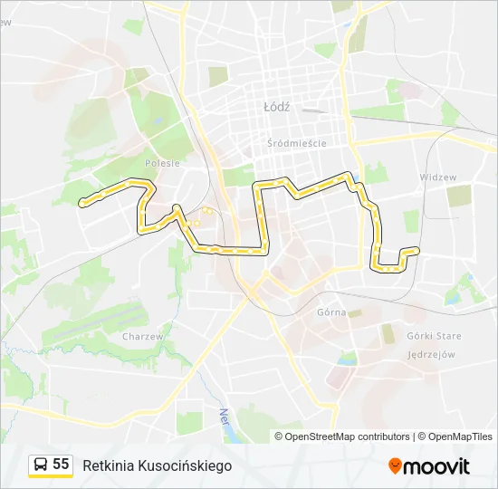 Автобус 55: карта маршрута