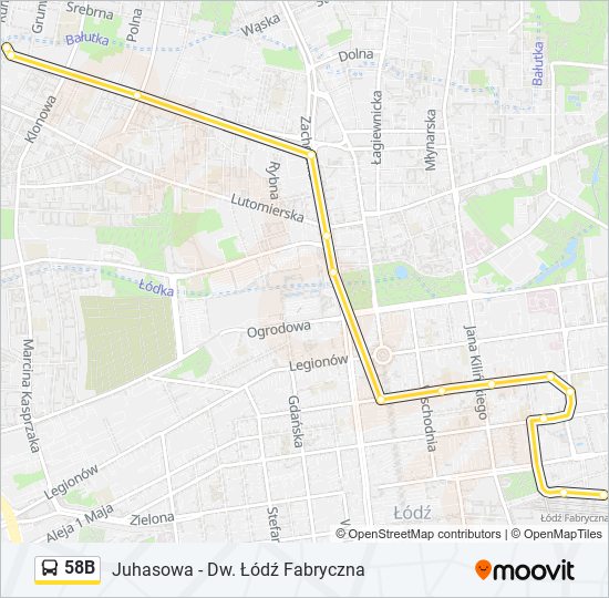 58B bus Line Map