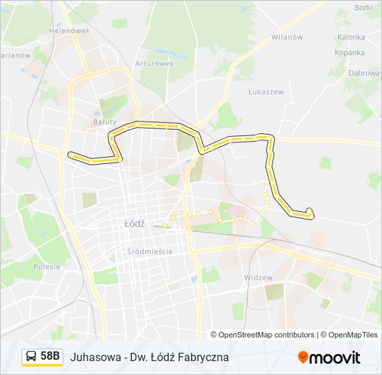 58B bus Line Map