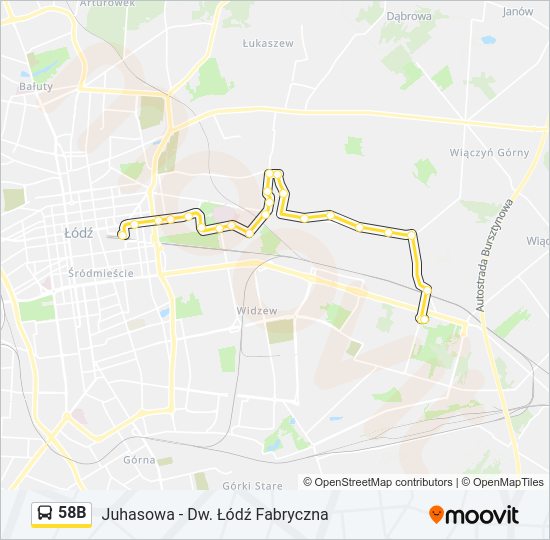 58B bus Line Map