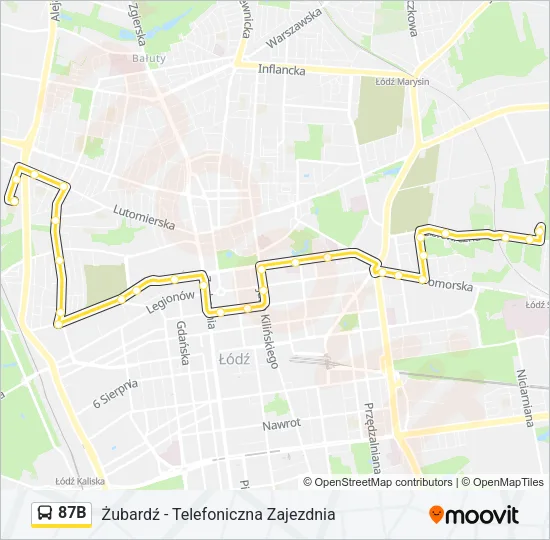 87B Bus Line Map