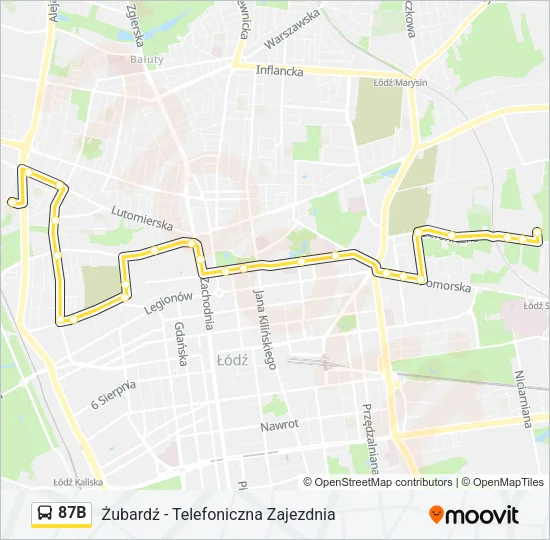 87B Bus Line Map
