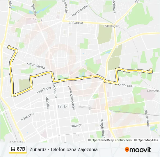 87B Bus Line Map